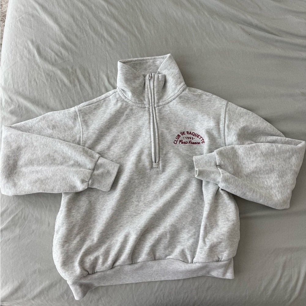 Gray Half-Zip Sweater